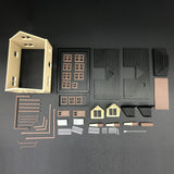 1/87 HO Scale The Dayton former residence Diorama Miniature kit DIY-Unassembled Architectural for Model Train Layout，Home Decoration Holiday Gifts