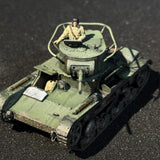 1/72 1/100 Scale Painted WWII Soviet T-26 Light Tank Miniature Model with Interior  Figure