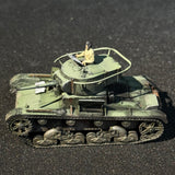 1/72 1/100 Scale Painted WWII Soviet T-26 Light Tank Miniature Model with Interior  Figure