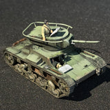 1/72 1/100 Scale Painted WWII Soviet T-26 Light Tank Miniature Model with Interior  Figure