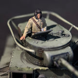 1/72 1/100 Scale Painted WWII Soviet T-26 Light Tank Miniature Model with Interior  Figure