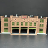 1/87 HO Scale Fire station Diorama Miniature kit DIY-Unassembled Architectural for Model Train Layout，Home Decoration Holiday Gifts