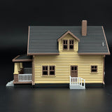 1/87 HO Scale The Dayton former residence Diorama Miniature kit DIY-Unassembled Architectural for Model Train Layout，Home Decoration Holiday Gifts