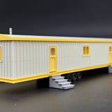 1/87 HO Scale Office Trailer Diorama Miniature kit DIY-Unassembled Architectural for Model Train Layout，Home Decoration Holiday Gifts