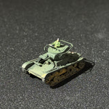 1/144 Scale Painted WWII Soviet T-26 Light Tank Miniature Model with Interior Figure