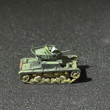 1/144 Scale Painted WWII Soviet T-26 Light Tank Miniature Model with Interior Figure