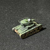 1/144 Scale Painted WWII Soviet T-26 Light Tank Miniature Model with Interior Figure