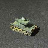1/144 Scale Painted WWII Soviet T-26 Light Tank Miniature Model with Interior Figure