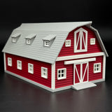 1/87 HO Scale Unique red barn Diorama Miniature kit DIY-Unassembled Architectural for Model Train Layout，Home Decoration Holiday Gifts