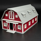 1/87 HO Scale Unique red barn Diorama Miniature kit DIY-Unassembled Architectural for Model Train Layout，Home Decoration Holiday Gifts