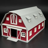 1/87 HO Scale Unique red barn Diorama Miniature kit DIY-Unassembled Architectural for Model Train Layout，Home Decoration Holiday Gifts