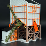 1/87 HO Scale Two Sided Coaling Tower Diorama Miniature kit DIY-Unassembled Architectural for Model Train Layout，Home Decoration Holiday Gifts