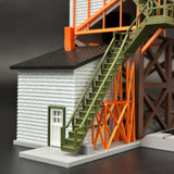 1/87 HO Scale Two Sided Coaling Tower Diorama Miniature kit DIY-Unassembled Architectural for Model Train Layout，Home Decoration Holiday Gifts