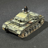 Painted 1/72 1/100 Scale German Panzer III Ausf. F Resin Model Tank Miniature with Commander Figure