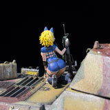 1/35 Scale painted WT Star-Spangled Banner Tactical Anime Girl Kate Tank War Car Accessories Miniature Scene Doll Model