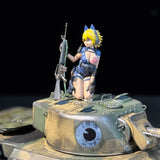 1/35 Scale painted WT Star-Spangled Banner Tactical Anime Girl Kate Tank War Car Accessories Miniature Scene Doll Model