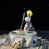 1/35 Scale painted WT Star-Spangled Banner Tactical Anime Girl Kate Tank War Car Accessories Miniature Scene Doll Model