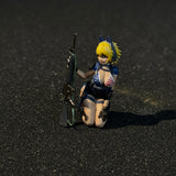 1/35 Scale painted WT Star-Spangled Banner Tactical Anime Girl Kate Tank War Car Accessories Miniature Scene Doll Model