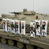 1/16 Scale Anime Girl Tank Pillow Modern/WWII Tank Turret Car Interior Decoration War Thunder Merchandise Miniature Model