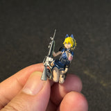 1/35 Scale painted WT Star-Spangled Banner Tactical Anime Girl Kate Tank War Car Accessories Miniature Scene Doll Model