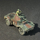 Painted 1/72 1/100 Scale WWII French Panhard 178 Armored Recon Vehicle Miniature Model with Commander Figure