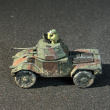Painted 1/72 1/100 Scale WWII French Panhard 178 Armored Recon Vehicle Miniature Model with Commander Figure