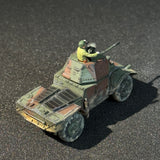 Painted 1/72 1/100 Scale WWII French Panhard 178 Armored Recon Vehicle Miniature Model with Commander Figure