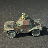Painted 1/72 1/100 Scale WWII French Panhard 178 Armored Recon Vehicle Miniature Model with Commander Figure