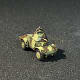 Painted 1/144 Scale WWII French Panhard 178 Armored Recon Vehicle Miniature Model with Commander Figure