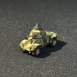 Painted 1/144 Scale WWII French Panhard 178 Armored Recon Vehicle Miniature Model with Commander Figure