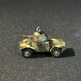 Painted 1/144 Scale WWII French Panhard 178 Armored Recon Vehicle Miniature Model with Commander Figure