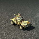 Painted 1/144 Scale WWII French Panhard 178 Armored Recon Vehicle Miniature Model with Commander Figure