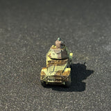 Painted 1/144 Scale WWII French Panhard 178 Armored Recon Vehicle Miniature Model with Commander Figure