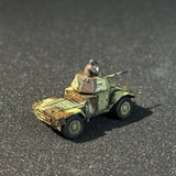 Painted 1/144 Scale WWII French Panhard 178 Armored Recon Vehicle Miniature Model with Commander Figure
