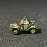 Painted 1/144 Scale WWII French Panhard 178 Armored Recon Vehicle Miniature Model with Commander Figure