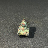 Painted 1/144 Scale WWII French R35 Light Tank Miniature Model with Crew Figure Summer 3-Color Camouflage For Tabletop Wargaming  Dioramas