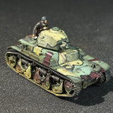 Painted 1/72 1/100 Scale WWII French R35 Light Tank Miniature Model with Crew Figure |Summer 3-Color Camouflage For Tabletop Wargaming  Dioramas