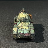 Painted 1/72 1/100 Scale WWII French R35 Light Tank Miniature Model with Crew Figure |Summer 3-Color Camouflage For Tabletop Wargaming  Dioramas
