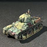 Painted 1/72 1/100 Scale WWII French R35 Light Tank Miniature Model with Crew Figure |Summer 3-Color Camouflage For Tabletop Wargaming  Dioramas