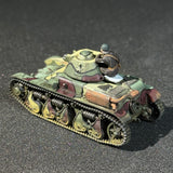 Painted 1/72 1/100 Scale WWII French R35 Light Tank Miniature Model with Crew Figure |Summer 3-Color Camouflage For Tabletop Wargaming  Dioramas