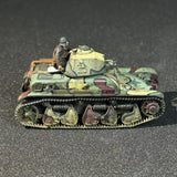 Painted 1/72 1/100 Scale WWII French R35 Light Tank Miniature Model with Crew Figure |Summer 3-Color Camouflage For Tabletop Wargaming  Dioramas