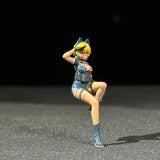 1/35 Scale Miniature Figure Anime Girl Kate Resin Model for Tank Vehicle Diorama Scene, Hand Painted Collectible Military Sand Table Accessory Accessory