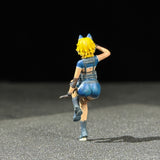 1/35 Scale Miniature Figure Anime Girl Kate Resin Model for Tank Vehicle Diorama Scene, Hand Painted Collectible Military Sand Table Accessory Accessory