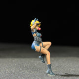 1/35 Scale Miniature Figure Anime Girl Kate Resin Model for Tank Vehicle Diorama Scene, Hand Painted Collectible Military Sand Table Accessory Accessory