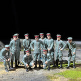 Collectible 1/72 1/48 Scale WWI German Red Baron and Pilot Group Photo 11 Figures Hand-Painted Finished Military Miniature Model
