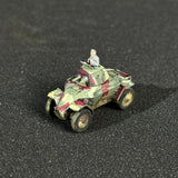 1/144 Scale WWII Hungarian 39M Csaba Light Armored Reconnaissance Vehicle Miniature Model Camouflage Weathering with Commander Figure