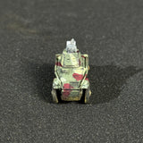 1/144 Scale WWII Hungarian 39M Csaba Light Armored Reconnaissance Vehicle Miniature Model Camouflage Weathering with Commander Figure