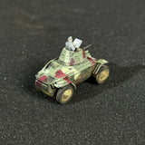 1/144 Scale WWII Hungarian 39M Csaba Light Armored Reconnaissance Vehicle Miniature Model Camouflage Weathering with Commander Figure