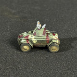 1/144 Scale WWII Hungarian 39M Csaba Light Armored Reconnaissance Vehicle Miniature Model Camouflage Weathering with Commander Figure