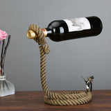 Unique Rope Floating Wine Holder Nordic Creative Resin Sculpture Wine Stand Display Fashion Champagne Rack Aesthetics Home Decor